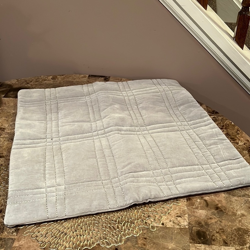 Indigo Quilted Velvet 20”x20” Pillow Cover